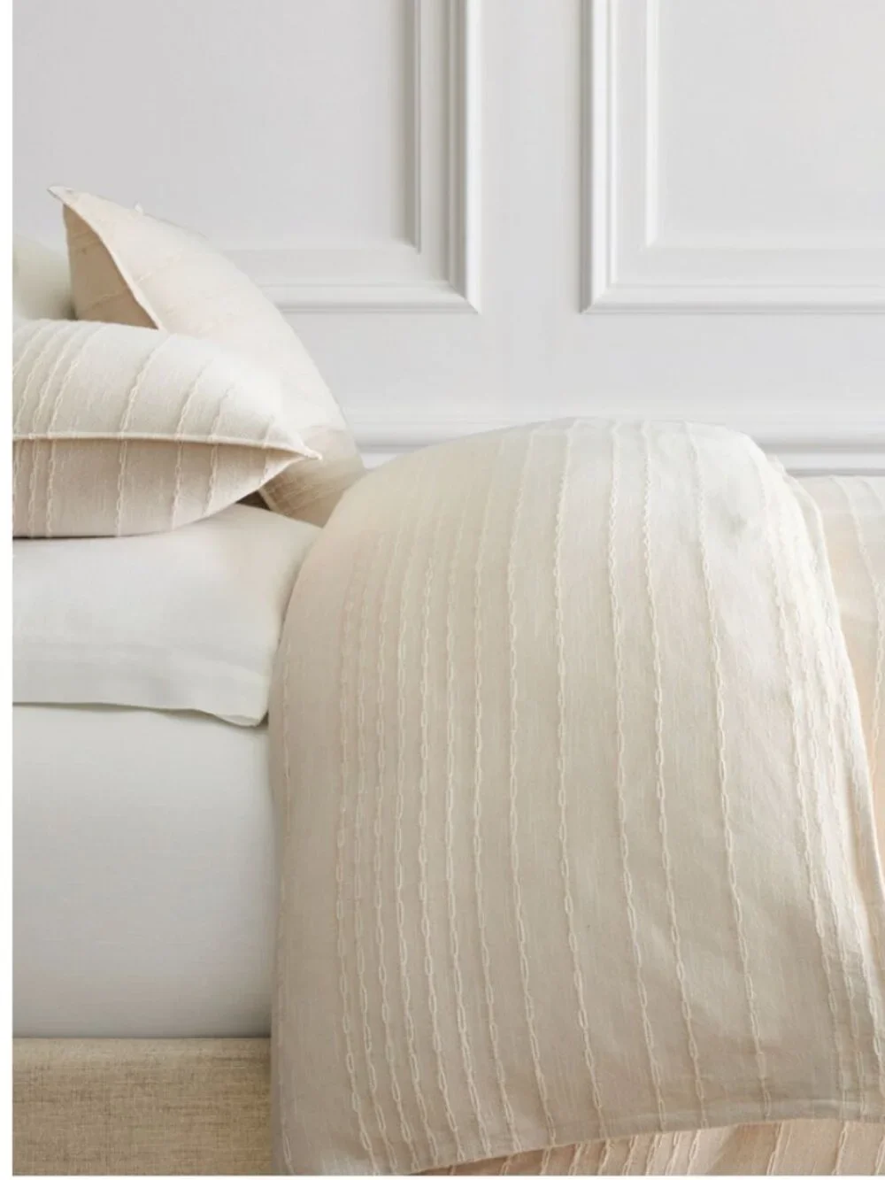 New! West Elm Reese Linen Cotton Queen Duvet Cover & Standard + Euro Sham Set